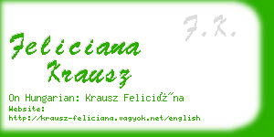 feliciana krausz business card